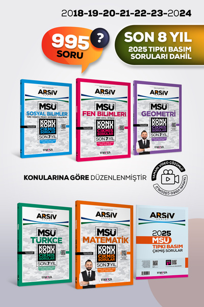 Marka Yayınları MSÜ SON 8 Yıl Konu Konu Çıkmış Sorular 2025 ile 2018 arası Tü...