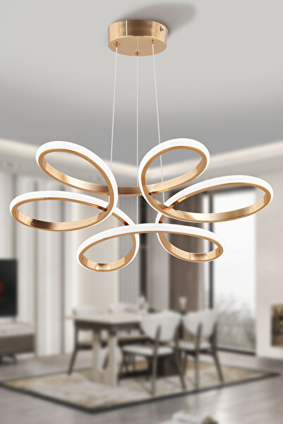 Dekorluna Flora Gold Kaplama Modern Sarkıt Günışığı Led Power Led Avize Salon...