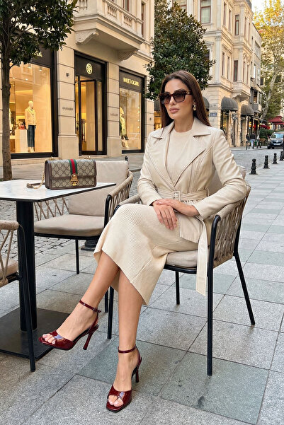 SOHO Pantofi clasici cu toc de damă din piele lacuită roșie Claret 21276