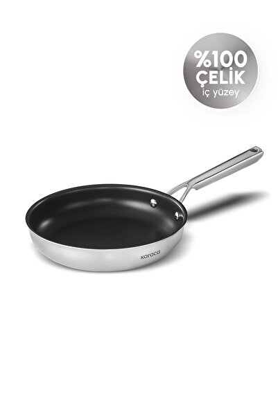 Karaca مقلاة بلازما ستيل 316+ ثلاثية الطبقات مقاومة للحريق وغير لاصقة من الفو...