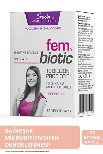 Suda Vitamin FemBiotic Kadınlara Özel Probiyotik+Prebiyotik,Vajinal Flora Des...