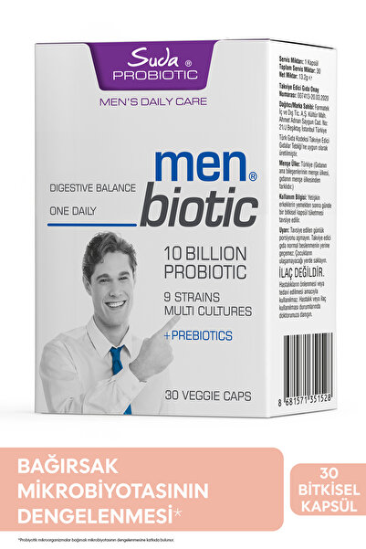 Suda Vitamin MenBiotic Erkeklere Özel Probiyotik+Prebiyotik Sindirim,Bağışıkl...