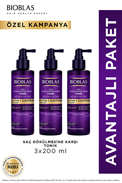 Bioblas Biotin & Kafein Saç Dökülmesine Karşı Tonik 3 x 200 Ml