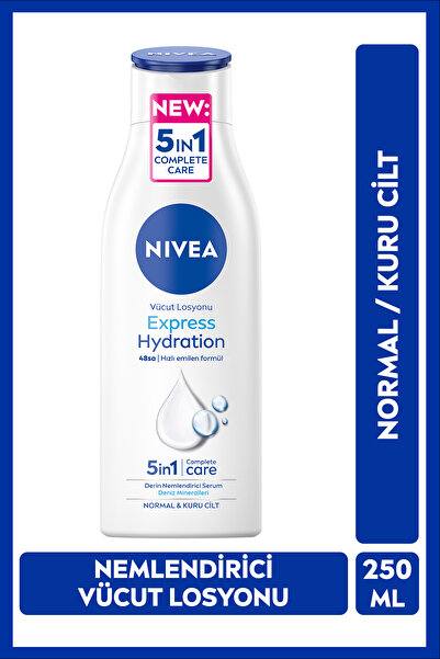NIVEA Express Hydration Nemlendirici Vücut Bakım Losyonu 250ml, Normal ve Kur...