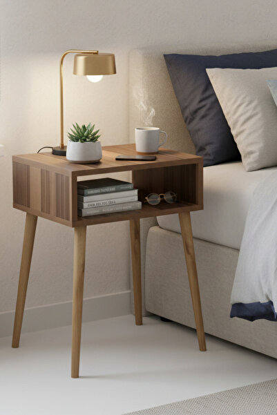 Monte Sehpa Fiona Komodin Ahşap Ayak