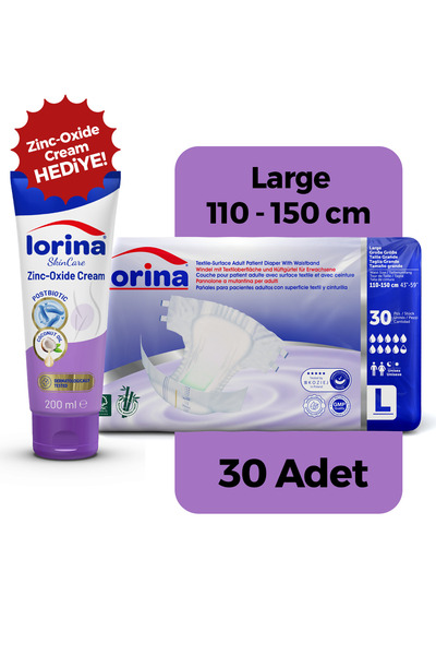 LORİNA Lorina Bel Bantlı Hasta Bezi L 30’lu - Bariyer Kremi Hediyeli