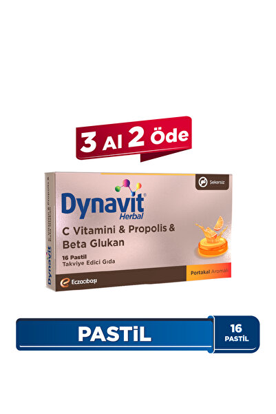 Dynavit Herbal Pastil Vitamin C, Propolis & Beta Glukan Pastil