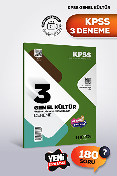 Marka Yayınları 2026 KKPSS Genel Kültür 3 Deneme Sınavı | Tarih Coğrafya Vata...