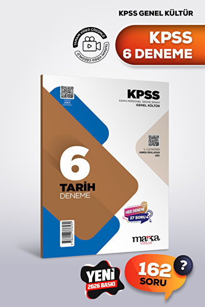 Marka Yayınları 2026 KKPSS Tarih 6 Deneme Sınavı | 162 Soru | Tamamı Video Çö...