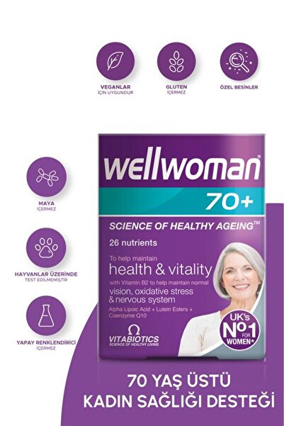 Wellwoman Demir, Biotin,Çinko,B Complex, D Vitamini İçeren 70 Yaş Üzeri Kadın...