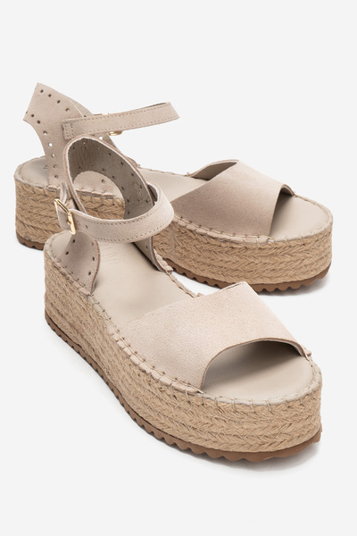 LuviShoes Sandale SEREZ din piele naturală din piele naturală, cu paie, cu ta...