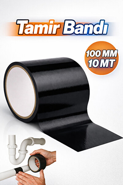 Badem10 Siyah Tamir Bandı 100 MM x 10 MT Yüksek Dayanımlı Su Geçirmez Güçlü Y...