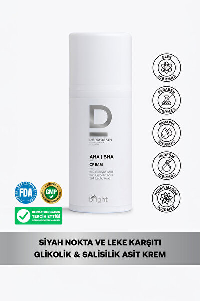 Dermoskin Be Bright AHA & BHA Glikolik Asit & Salisilik Asit Krem | Siyah Nok...