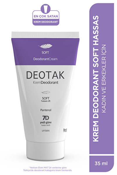 Deotak Soft Hassas Koruma 7 Güne Kadar Etkili Krem Deodorant 35 ml