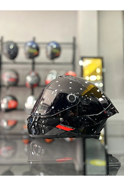 MT Helmets Thunder 4 Gloss Black Kask ŞEFFAF VİZÖRLÜ