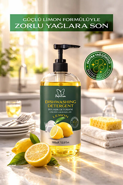 Papilion Ekstra Yağ Çözücü Mucize Bulaşık Deterjanı 1000 ml Limonlu Yoğun For...