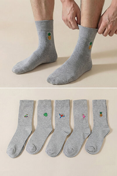 Trendyol Collection Graue 5-teilige Socken TMNSS26CO00001