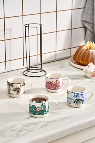 Karaca Jungle 4'lü Standlı Çay Fincanı Seti 4x160 Ml