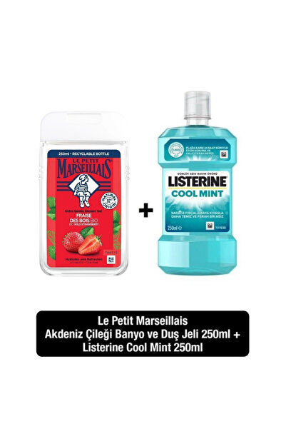 Le Petit Marseillais Duş Jeli Akdeniz Çileği 250 ml + Listerine Cool Mint 250 ml