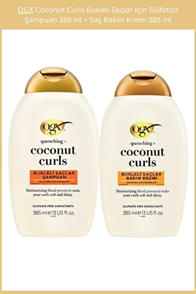 OGX Coconut Curls Bukleli Saçlar İçin Sülfatsız Şampuan 385 ml + Saç Bakım Kr...
