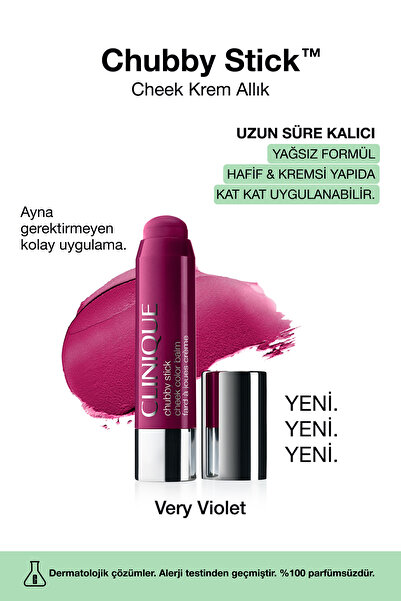 Clinique Chubby Stick™ Cheek Krem Allık - Renk: Very Violet 6g | Doğal Görünü...