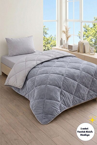 Formeya Tek Kişilik Lüx Gri Wellsoft Yorgan Çift Taraflı 155x215 cm