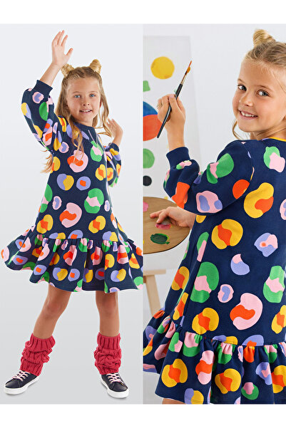 MSHB&G Šarena cvetna devojka mornarsko plava haljina
