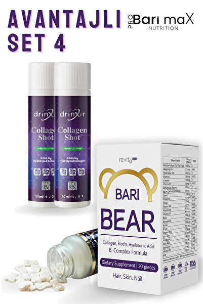 drinXir Advantageous Set 3 - Hydrolyzed Collagen + Bari Bear Multivitamin
