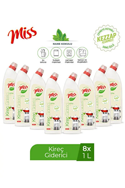 Miss MİSS KİREÇ GİDERİCİ SİRKE ÖZLÜ 1 L x 8 ADET