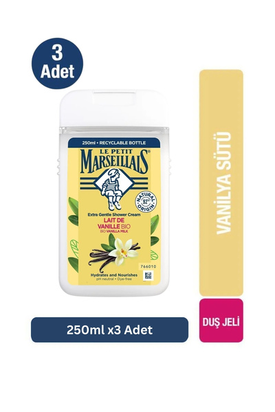 Le Petit Marseillais Duş Jeli Vanilya Sütü 250 ml x3