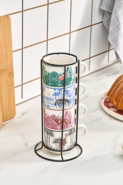 Karaca Jungle 4'lü Standlı Çay Fincanı Seti 4x160 Ml