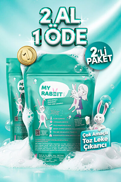 My Rabbit! Çamaşır Ve Yüzey Için Çok Amaçlı Oksijenli Toz Leke Çıkarıcı ve be...