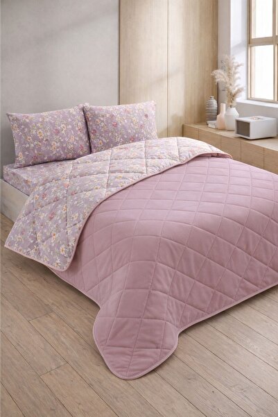 Formeya Kapitoneli Çift Kişilik Desenli Pike - Yatak Örtüsü Takımı 200x230 cm - 2 Adet Yastık Kılıflı