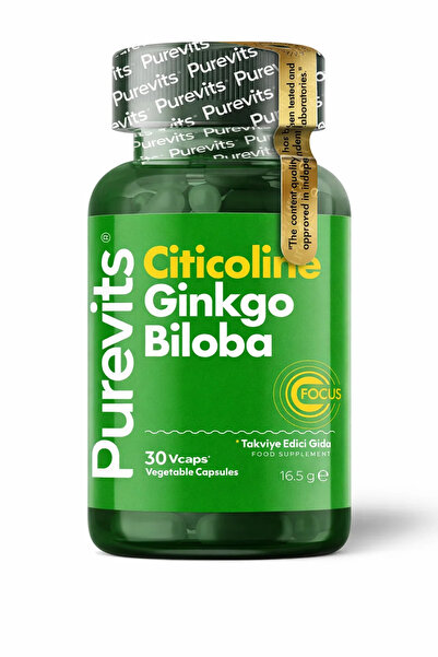 Purevits Ginkgo Biloba Citicoline + Focus - 30 Vegan Kapsül