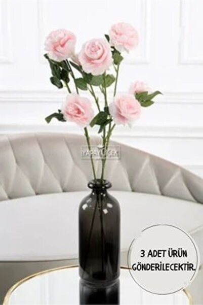 Yapay Çiçek Deposu Yapay Çiçek Pastel 3 Adet Çöl Gülü 60 cm Pembe