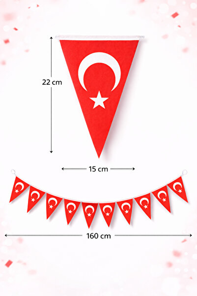 Huzur Party Store Türk Bayrağı Baskılı Flama Kendinden Ipe Dizili Ipli Kağıt ...