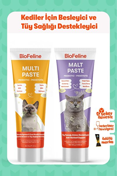 BioFeline Tüy Yumağı ve Sindirim Problemleri Azaltıcı Kediler İçin Multivitam...