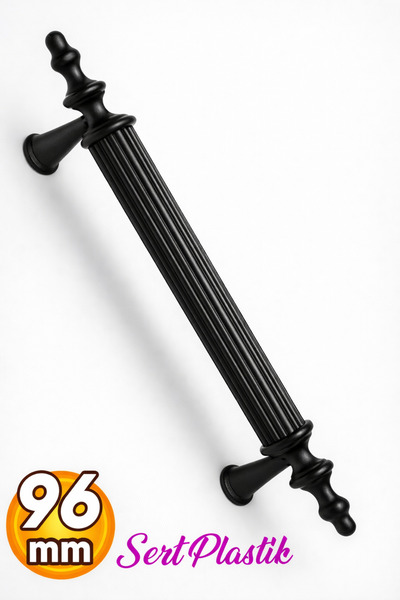 Badem10 (SERT PLASTİK) Polavit 96 Mm Siyah Mobilya Mutfak Çekmece Dolap Kapak...