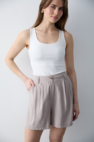 Trendyol Collection Βιζόν Μοντάλ Tuşeli City Boy Σορτς & Βερμούδα TWOSS26SR00042