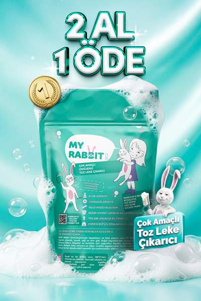 My Rabbit! Çamaşır Ve Yüzey Için Çok Amaçlı Oksijenli Toz Leke Çıkarıcı ve be...