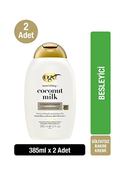 OGX Besleyici Coconut Milk Sülfatsız Saç Bakım Kremi 385 ml X2