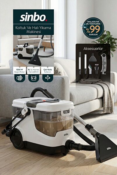 Sinbo Koltuk, Halı Yıkama ve Leke Çıkartma Makinesi 18Kpa - SCC-7609
