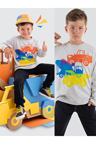MSHB&G Set majica i trenirki sa građevinskim vozilima za dečake