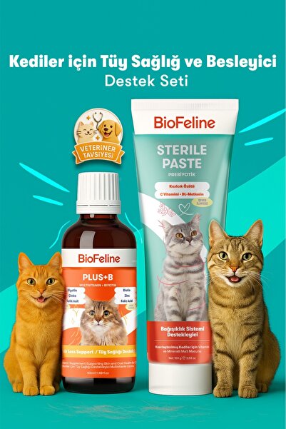 BioFeline Tüy Dökülmesi Azaltıcı ve Beslenme Dengesi Destekleyici Kediler İçi...
