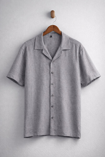 Trendyol Collection Gray Regular Men's Large Size Shirt Tmnss26Ax00005