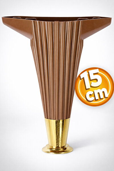 Badem10 Wetra Line 15 Cm (KAHVE GOLD ALTIN) Mobilya Kanepe Koltuk Ayağı Ayakları