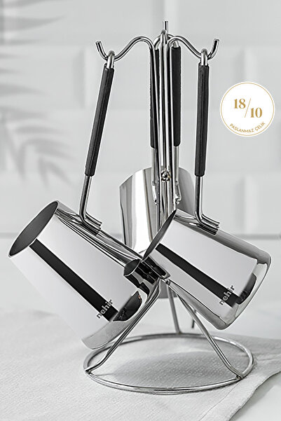 Nehir Everest 4 Parça Standlı Paslanmaz Çelik Cezve Seti