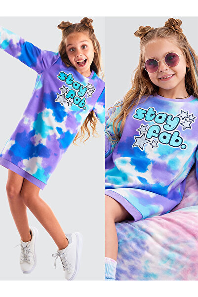 MSHB&G Fab.Batik Renkli Kız Çocuk Elbise