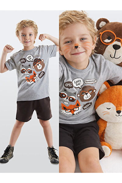 Denokids Boy's Summer T-shirt and Shorts Set - Friends