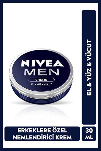 NIVEA MEN Erkek Creme Nemlendirici Bakım Kremi 30 ml,Yüz,El,Vücut İçin,E Vita...